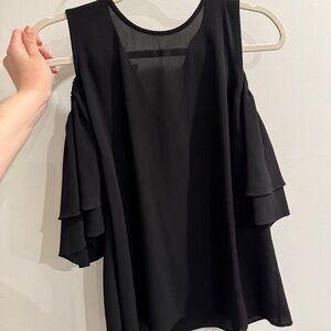 Elegant Black Cold Shoulder Top